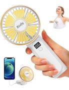 Przenośny wentylator ręczny 5200 mAh, ultracichy, 6 prędkości CZARNY