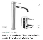 Bateria umywalkowa Rea Lungis obrotowa wylewka