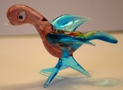 Szklany PTAK 2 ze szkła w stylu MURANO-ręcznie wykonany.