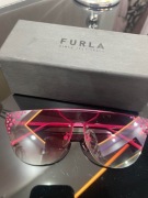 Okulary przeciwsłoneczne damskie różowe Furla 