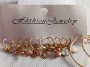 Kolczyki damskie 6 par kolor złoty 