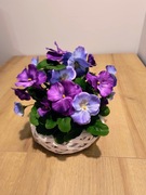 Stroik do domu lub na grób, kompozycja wiosenna , bratki . ST54