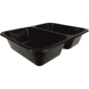 Pojemniki do zgrzewu dwudzielne 227x178x50 czarne 10 szt