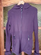 Bluza sweter fioletowa z kapturem reporter