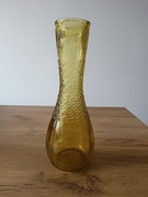 Wazon Prądniczanka miodowy szkło kolorowe PRL vintage