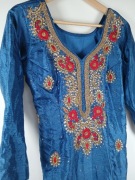 Tradycyjna Indyjska tunika kameez połyskujący materiał zdobienia r. S/M