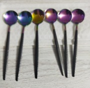 ŁYŻECZKI TĘCZOWE MAŁE DO  SAŁATEK ,CIAST STAL NIERDZEWNA 6 SZT