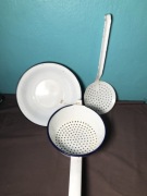 Emaliowany durszlak miska cedzak