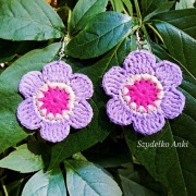Kolczyki na szydełku kwiatki