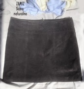 Zamszowa spódnica ze skóry naturalnej Camaieu brąz r.40 