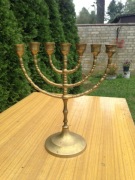 Menora świecznik żydowski mosiężny.