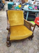 Stylowy fotel styl Cheppendele tron antyk.