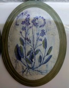 Medaillon ceramiczny, ręcznie wykonany, motyw roślinny