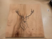 Obrazek "Jeleń" Ręcznie wypalany w drewnie. 