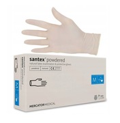 Rękawiczki Lateksowe Pudrowane M Mercator SANTEX Rękawice Medyczne 100sztuk