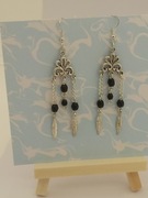 Kolczyki " czarne boho pióra "