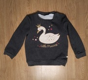 Szara ciepła bluza z łabędziem Little Princess Inextenso 104 brokat zima