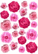 OPŁATEK KWIATY WAFLOWE KOLOROWE RÓŻOWE RÓŻE NA TORT