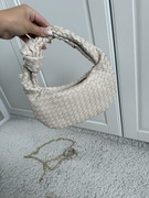 Torebka do ręki pleciona Ochnik beżowa eko skóra