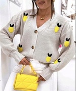 Sweter damski kardigan cytryny 