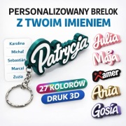 Brelok z Imieniem Personalizowany Dowolny Napis Prezent 27 Kol. Do Kluczy 