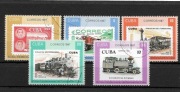 Znaczki kas. Cuba _ Pociągi-Lokomotywy