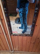 Spodnie skórzane wiązane na motor grube 