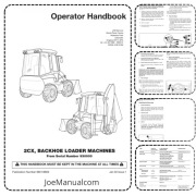 JCB 2CX Backhoe Loader Operator Manual Instrukcja obsługi, operatora