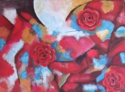 Abstrakcja -akryl  płótnie 30 x 40cm." GRA KOLORÓW "