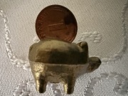 Mosiężna Figurka Świnka z Pieniążkiem Miniaturka na szczęście Bibelot