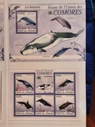 Komory 2009 Mi 2450-4  + bl 531 wieloryb walenie CIĘTY zestaw idealny