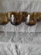 Ręcznie szlifowane kieliszki Hortensja 810 szkło vintage komplet 6 sztuk