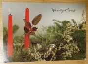 Kartka Boże Narodzenie Wesołych Świąt świece gałązki PRL 1986