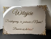 Tablica powitalna wesele ślub komunia, złota personalizowana 40x60cn