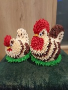 Kogut i kura z wstążki 