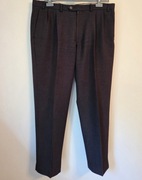 eleganckie spodnie z kantem męskie brązowe czarne Marks & Spencer XL