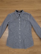 Koszula damska w paski, kolor biało-szaro-granatowy, r. S, Tommy Hilfiger