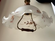 Lampa retro z ręcznie malowanym szklanym kloszem