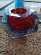 Świecznik szkło manganowe , Murano 1950