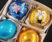 Duże Bombki choinkowe 4 szt. Prl, retro bańki na choinke vintage prl