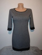 Sukienka mini obcisla tweedowa grubsza we wzory XS