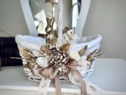 Komplet wielkanocny koszyczek+palma+dekor Wielkanoc