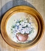 Ręcznie malowany obraz "Bukiet kwiatów 2" sygnowany, w drewnianej oprawie, 