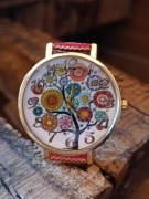 Zegarek damski Boho z motywem drzewa i kwiatów 