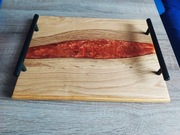 Deska do serwowania potraw / podstawka z żywicy i drewna