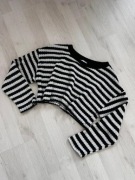 czarno biały sweterek krótki crop Bershka 36 S