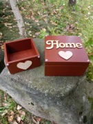 Zestaw drewnianych pudełek 