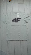 Nowy! Oryginalny 4F T-shirt S męski jasno szary z dużym logo 