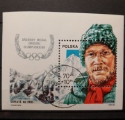 Polska blok 136 kasowany Srebrny medal dla Kukuczki 1988r nr 13 !!!