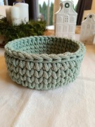 Koszyk ze sznurka bawełnianego 5mm dno ze sklejki kolor aloesowy